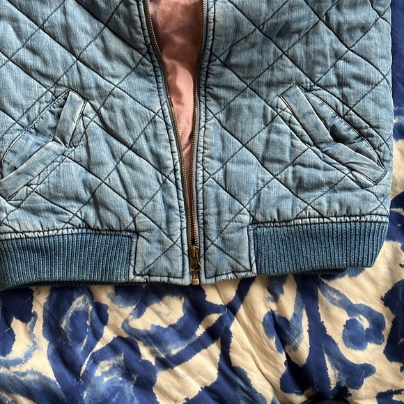 Anthropologie Cloth & Stone Quilted Chambray Bomber Jacket size XS - Picture 11 of 16
